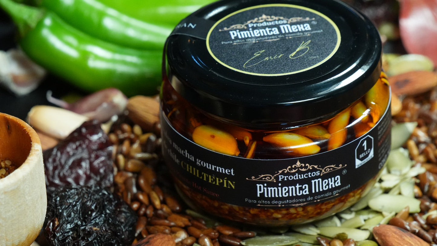 Salsa macha gourmet de chile chiltepín