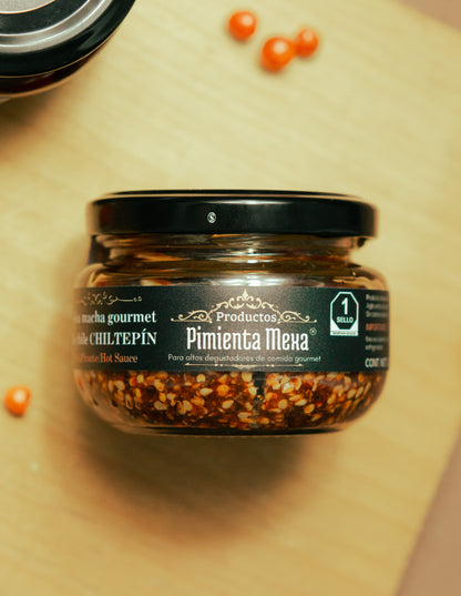 Salsa macha gourmet de chile chiltepín